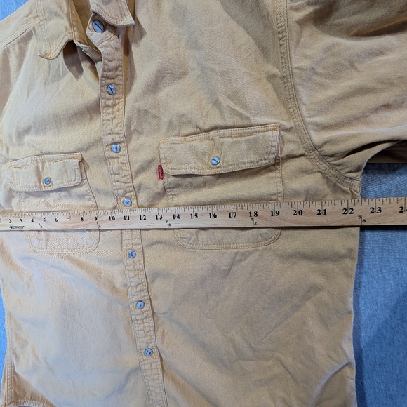 Levi's Denim Pearl Snap Shirt Men's Large Gold Vintage - Picture 4 of 9